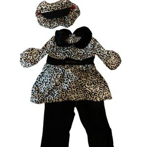 Dereon Beyoncé Baby Girl Leopard Print Dress Hat Jeans Outfit Ensemble Couture